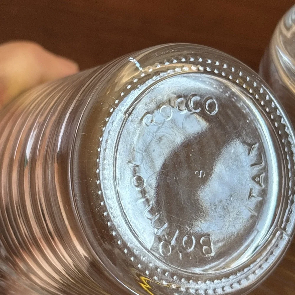 Tumbler Set Italy Bormioli Rocco Drinking Glasses Italian Set Of 2 Clear Vintage